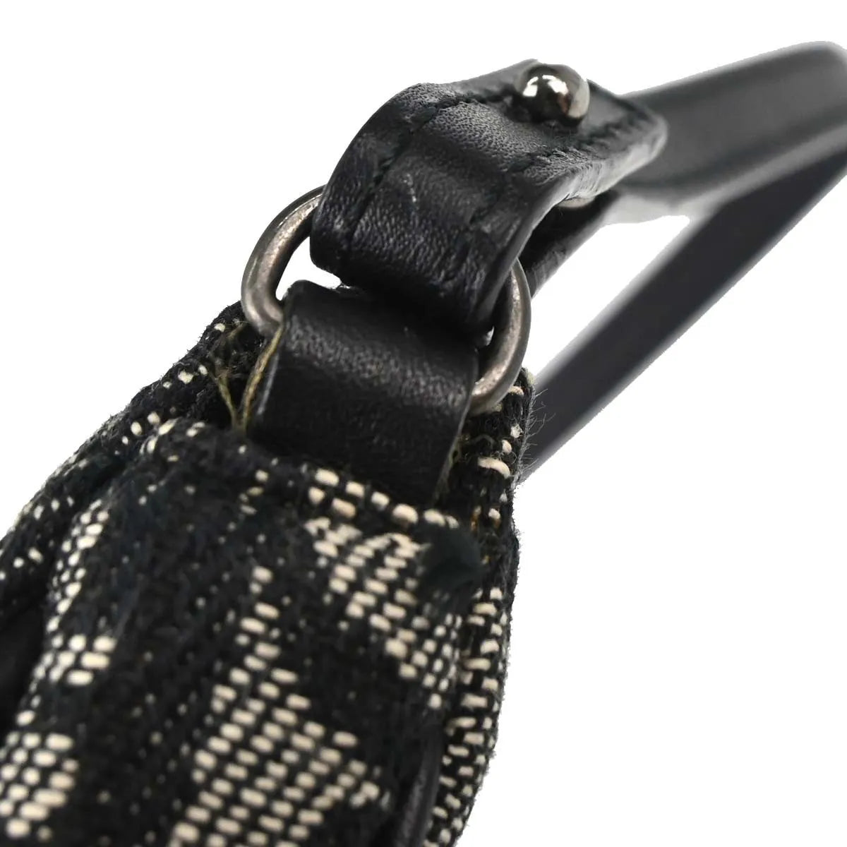 Christian Dior Vintage Saddle Diorissimo Canvas, Black, Canvas, Shoulder Bag