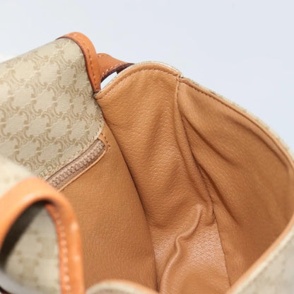 Celine Vintage Macadam Canvas and Leather, Beige, Canvas, Shoulder Bag