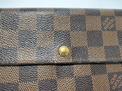Louis Vuitton Portefeuille Sarah Damier, Brown, Canvas, Wallet