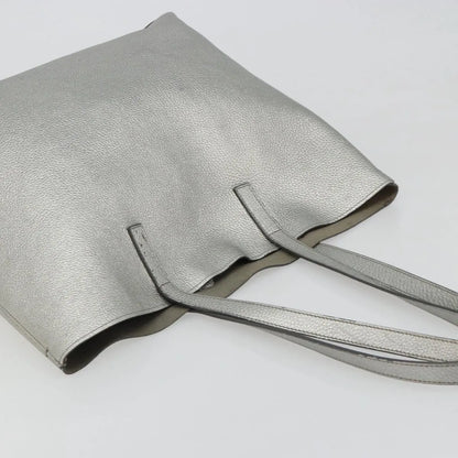 Prada Vintage Tote Leather, Silver, Leather, Tote Bag