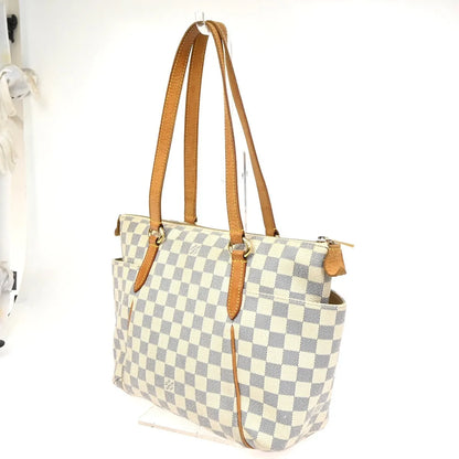 Louis Vuitton Totally Damier azur, White, Canvas, Shoulder Bag