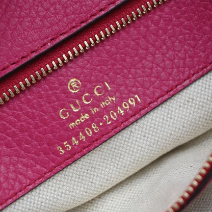 Gucci Swing Tote Leather, Pink, Leather, Tote Bag