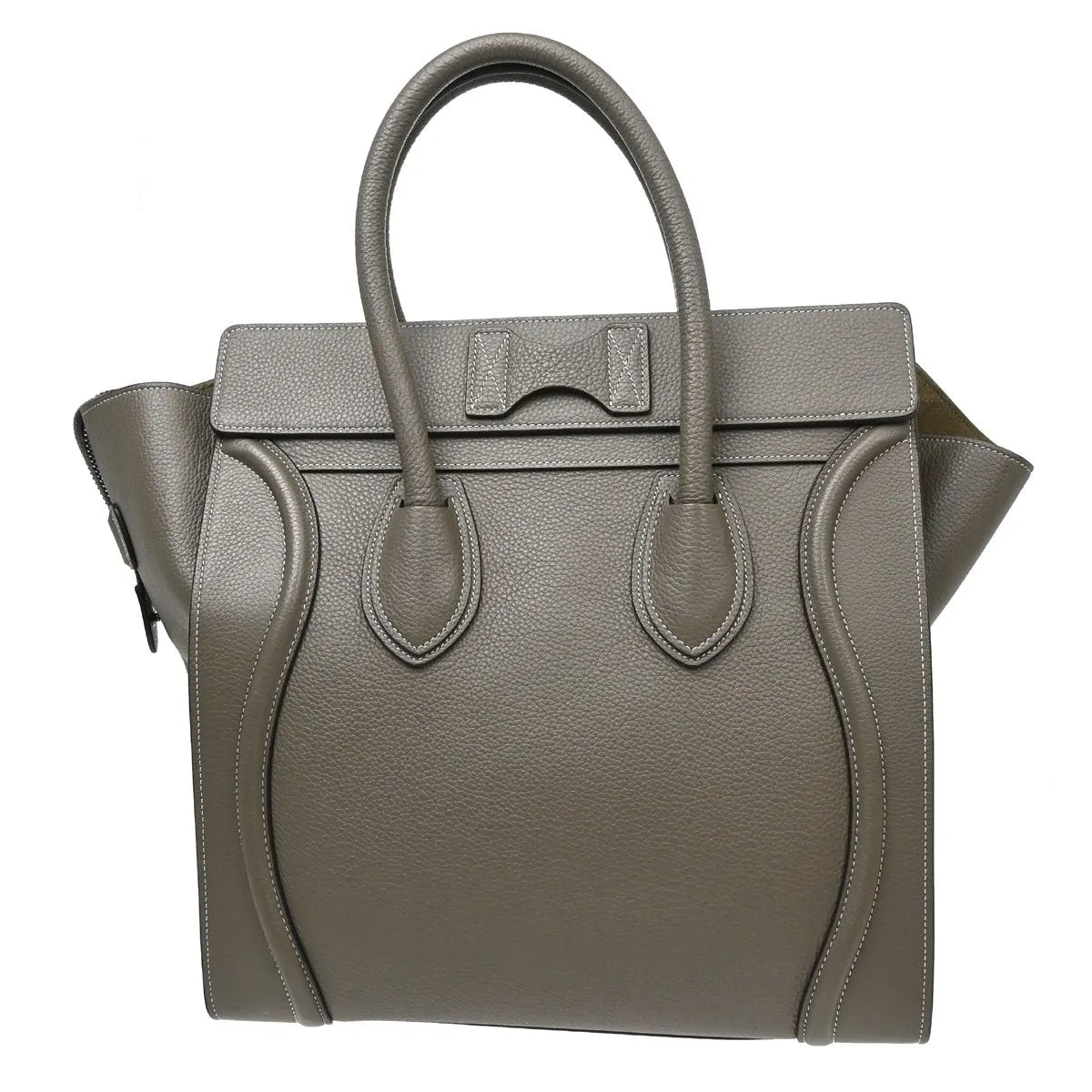 Celine Luggage Grainy Leather, Gray, Leather, Tote Bag