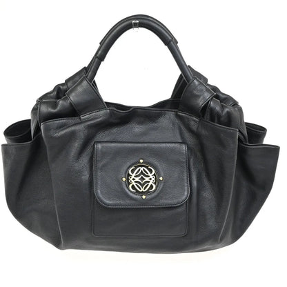 Loewe Anagram Logo Nappa Aire Hand Leather, Black, Leather, Handbag