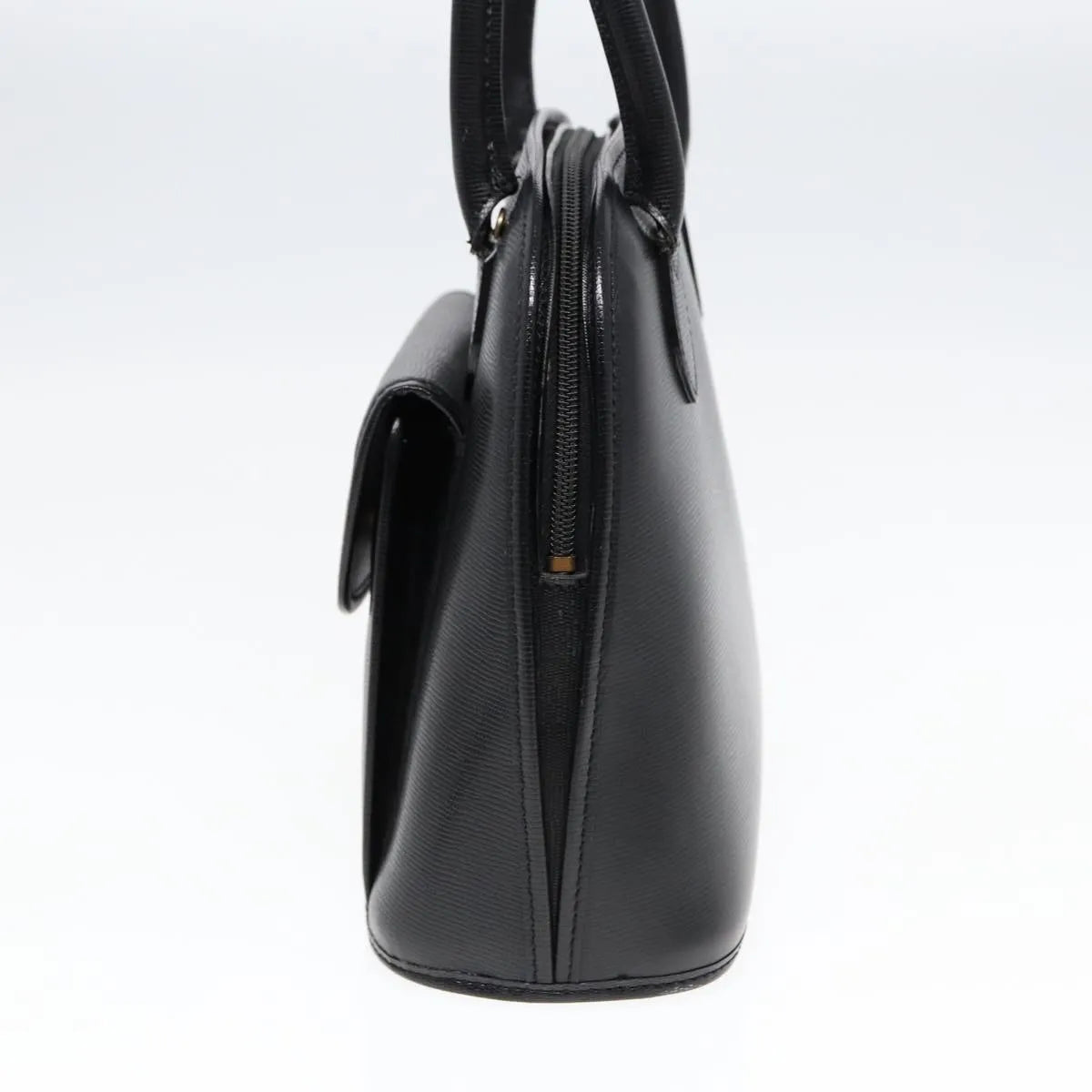 Celine Circle Logo Leather, Black, Leather, Handbag