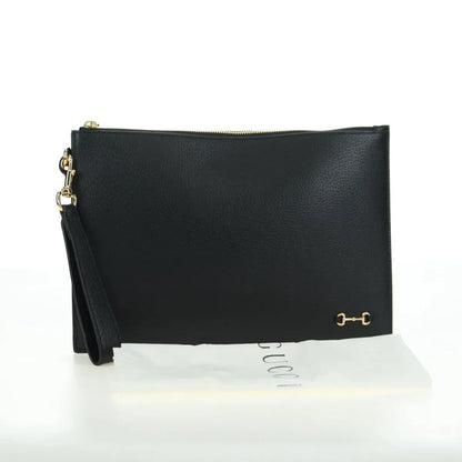 Gucci Horsebit 1955 GG Canvas and white leather, Black, Leather, Clutch