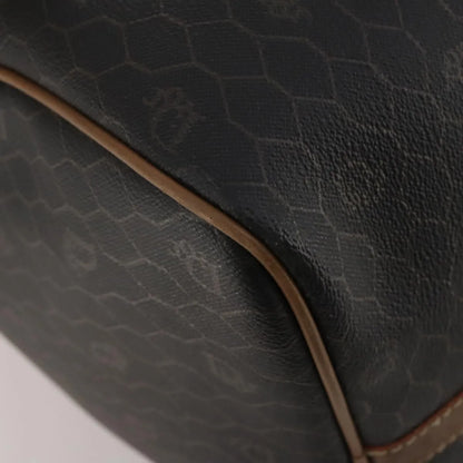Christian Dior Vintage Honeycomb Boston Canvas and Leather, Black, Canvas, Travel Bag