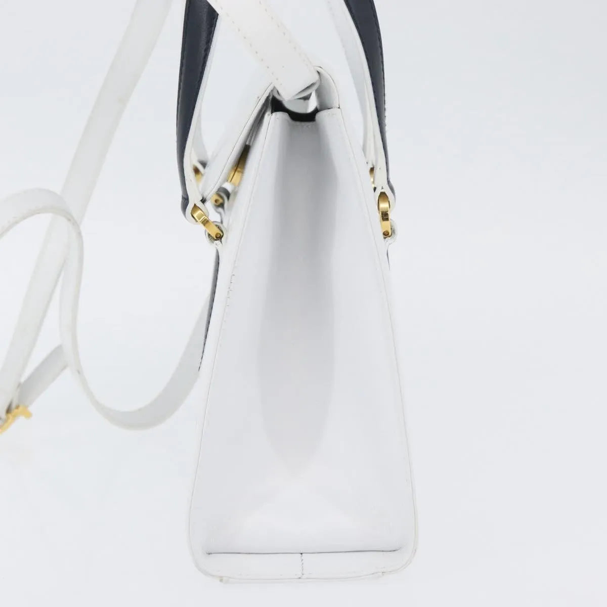 Salvatore Ferragamo Vintage Top handle Leather, White, Leather, Handbag