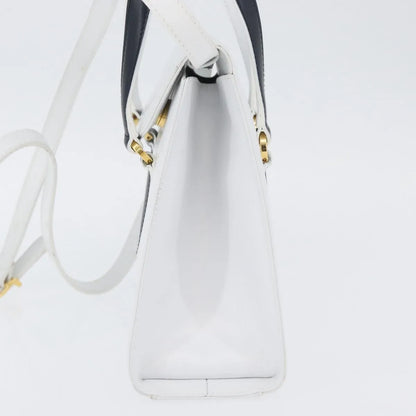 Salvatore Ferragamo Vintage Top handle Leather, White, Leather, Handbag