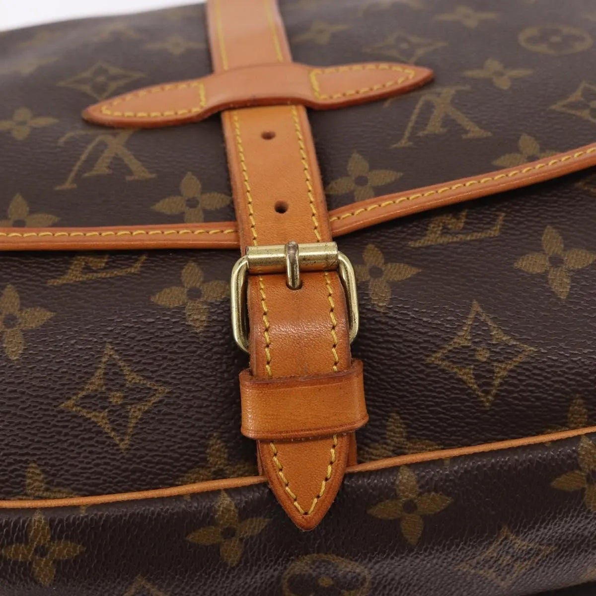 Louis Vuitton Saumur Canvas, Brown, Canvas, Shoulder Bag