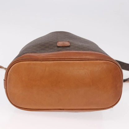 Celine Macadam Bucket Bag Canvas and Leather, Brown, PVC, Crossbody Bag