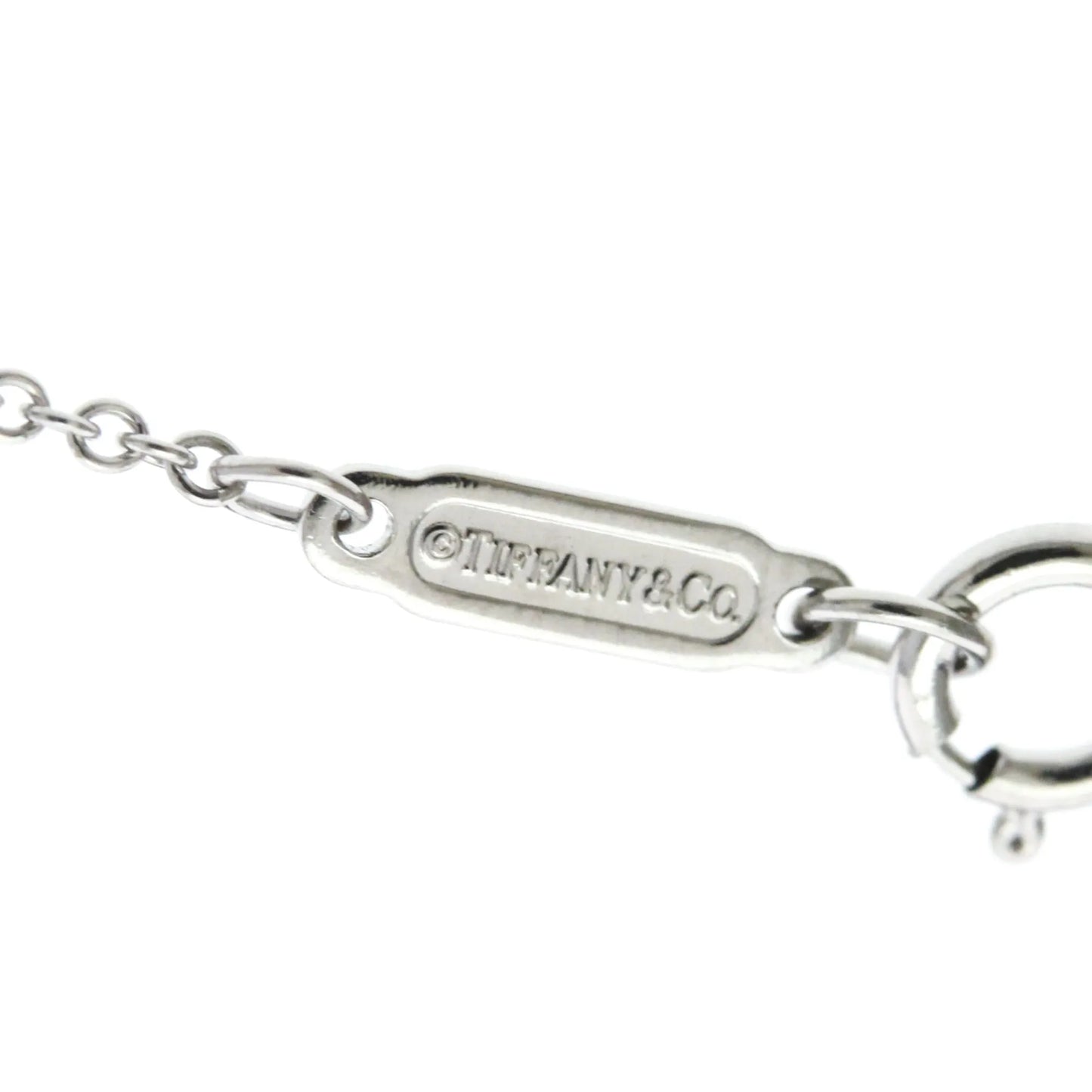 Tiffany & Co. Open Circle Pendant Platinum with Diamonds, Silver, Platinum, Necklace