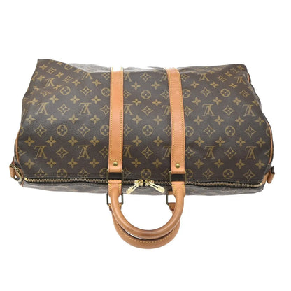 Louis Vuitton Keepall Bandoulière Monogram, Brown, Canvas, Travel Bag
