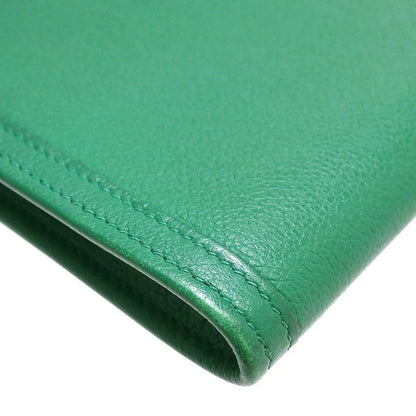 Hermes Jige Elan Clutch Epsom, Green, Leather, Clutch