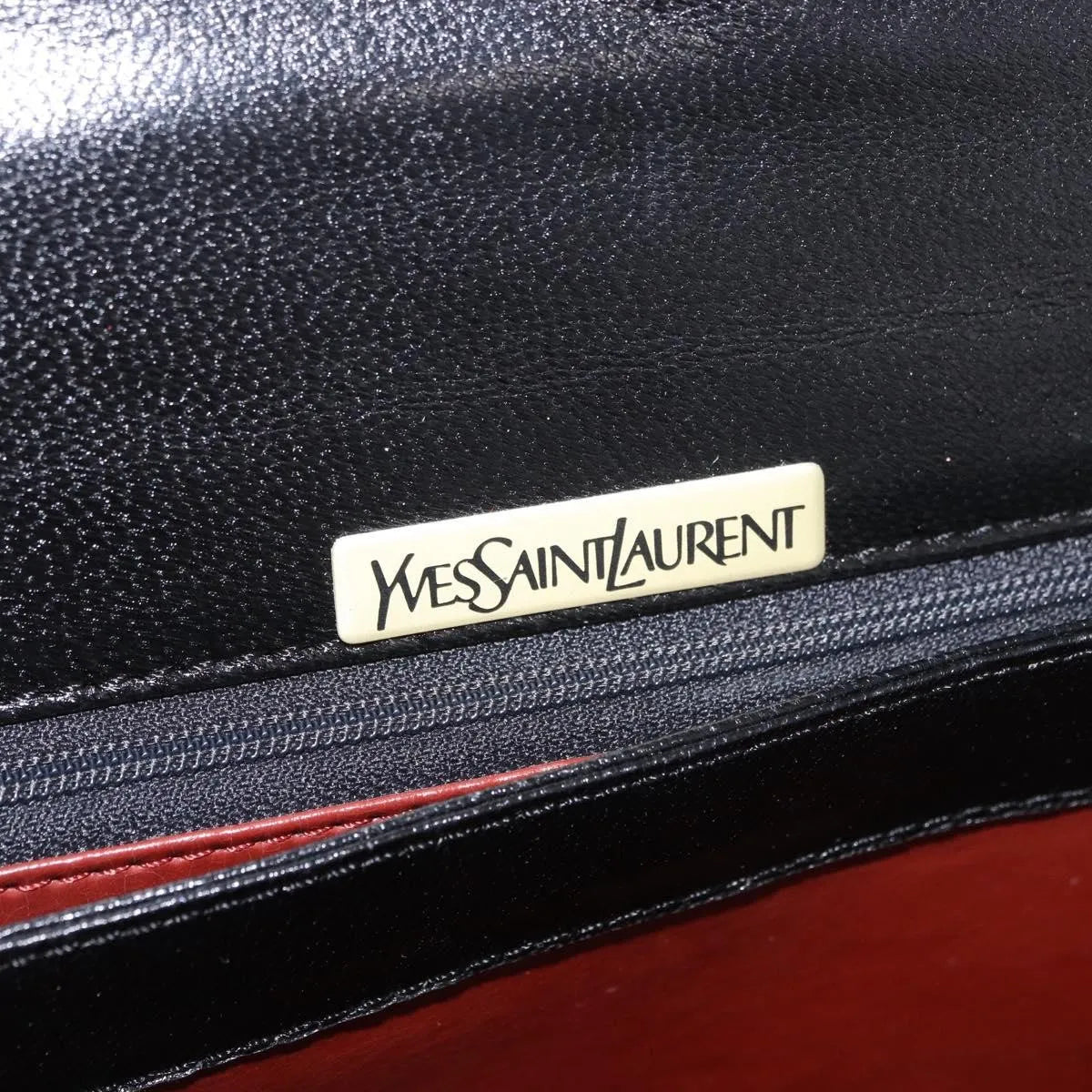Saint Laurent Vintage Leather, Black, Leather, Handbag