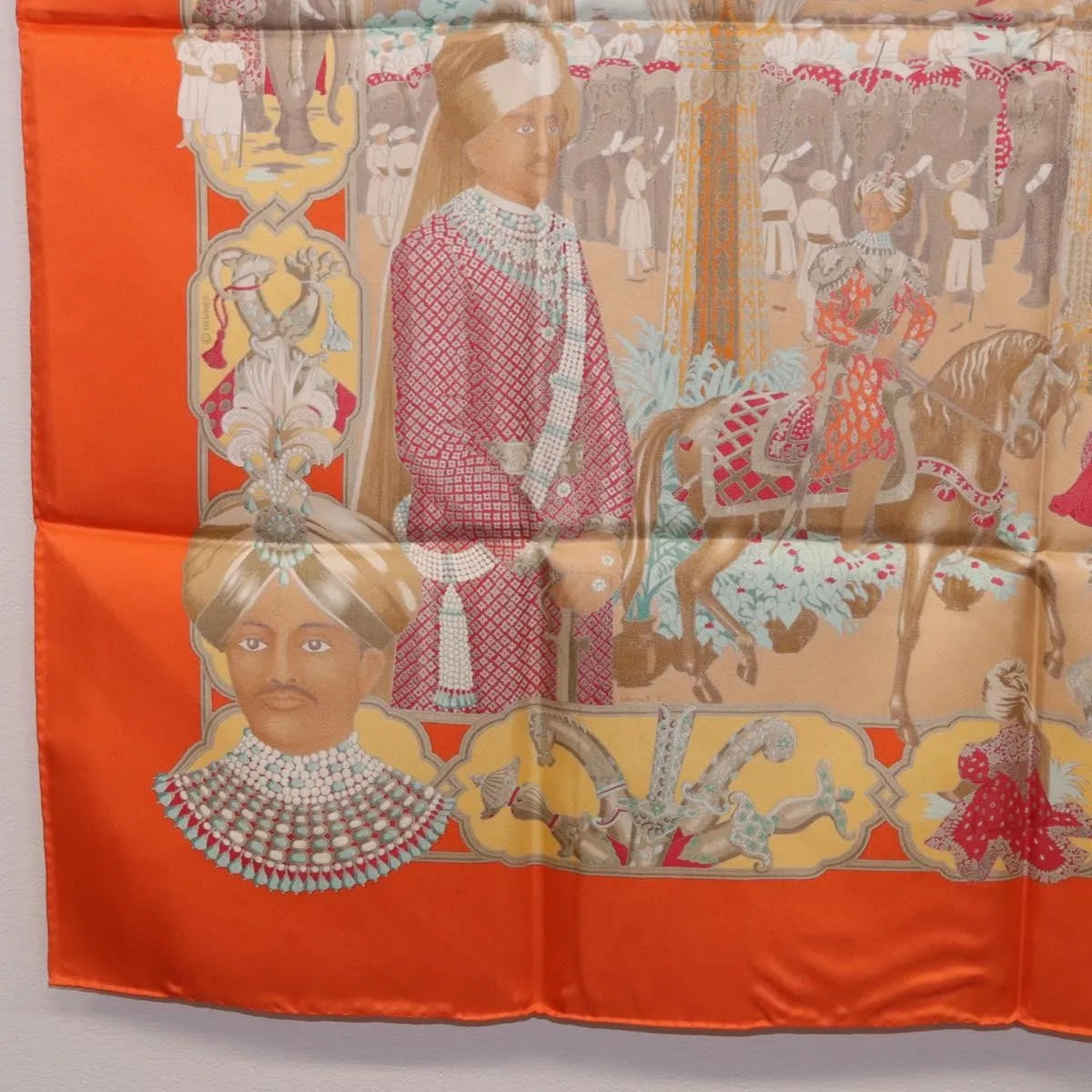 Hermes Carré 90 Silk multicolor, Orange, Silk, Scarf