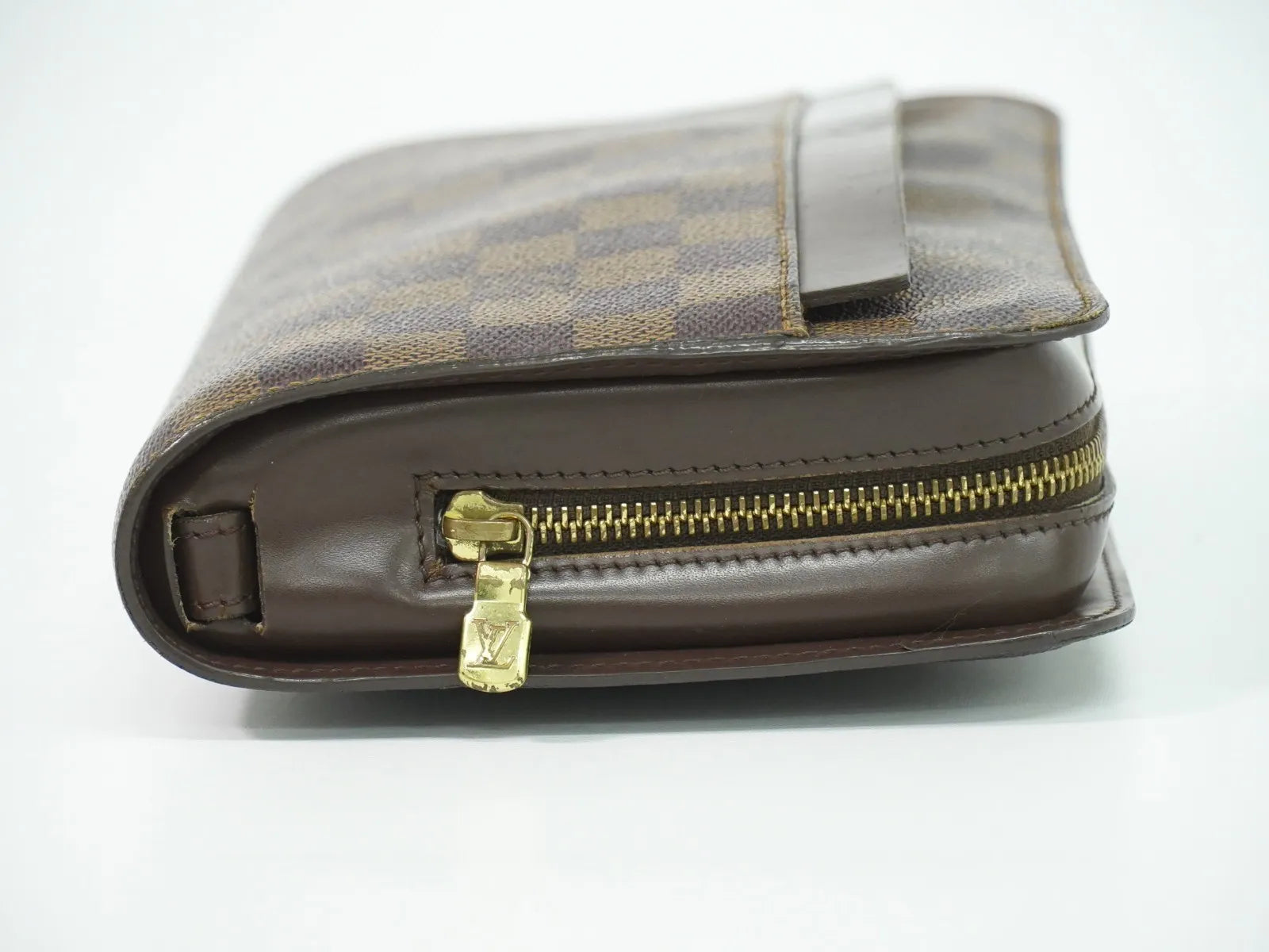 Louis Vuitton Pochette Saint Louis Damier, Brown, Canvas, Clutch