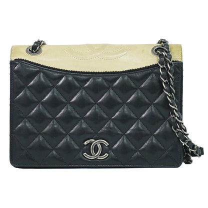 Chanel Ballerine Flap Quilted Lambskin, Black, Leather, Shoulder Bag