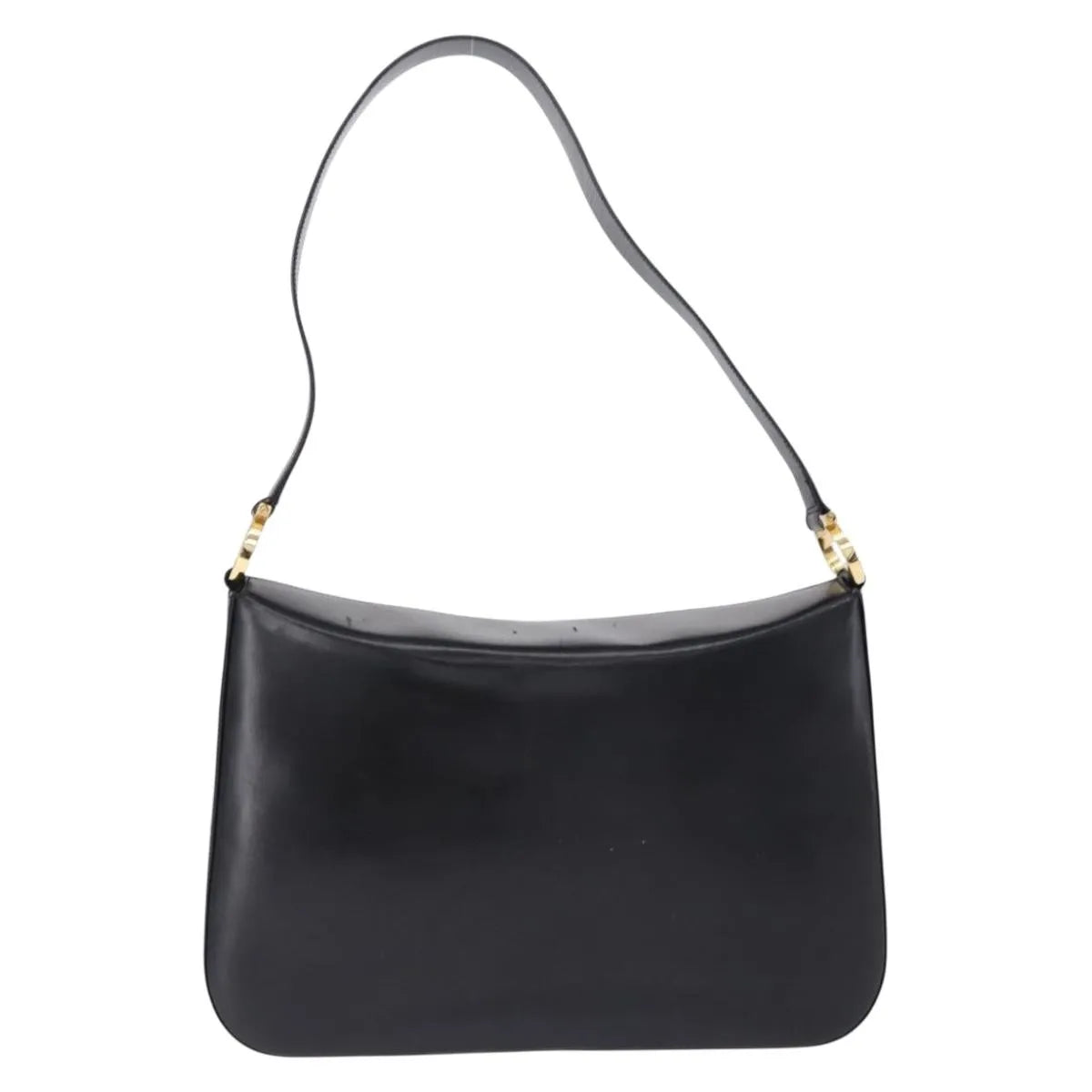 Salvatore Ferragamo Gancini Leather, Black, Leather, Shoulder Bag