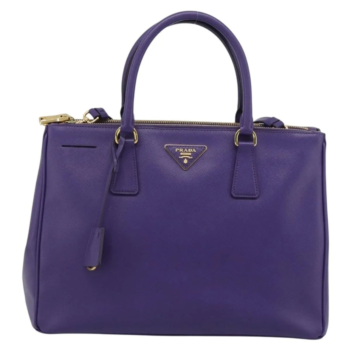 Prada Galleria Double Zip Tote Saffiano Leather, Purple, Leather, Handbag