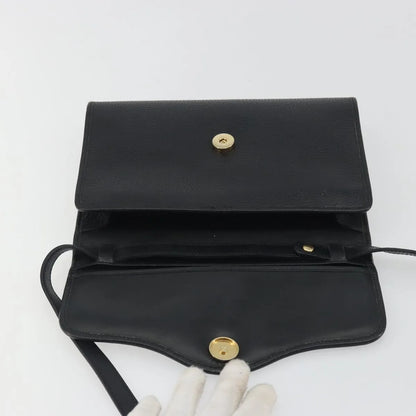 Christian Dior Vintage CD Flap Leather, Black, Leather, Shoulder Bag