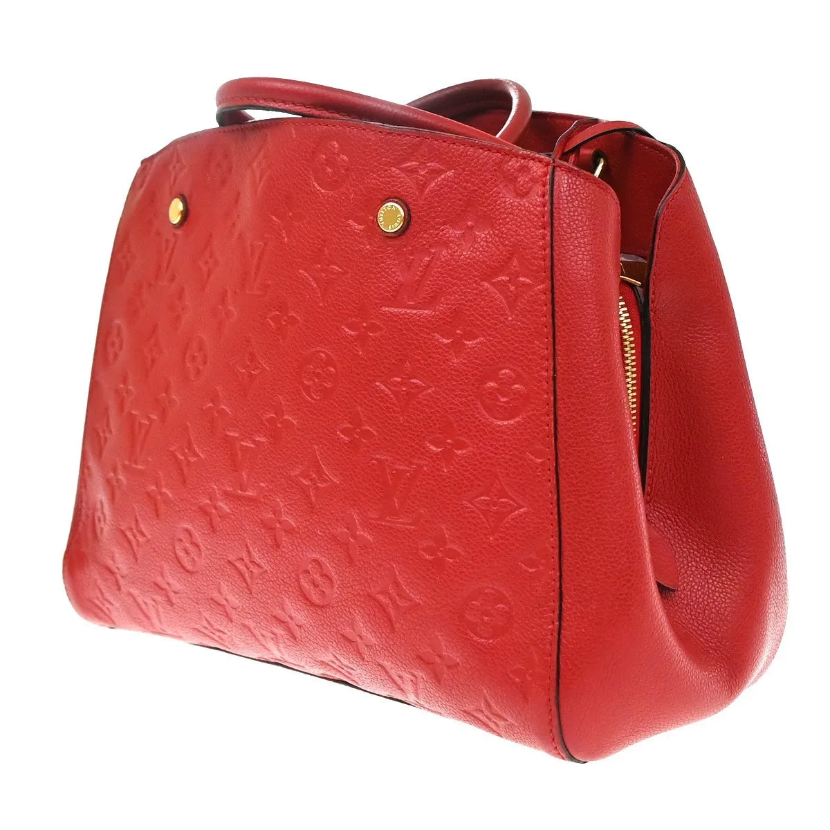 Louis Vuitton Montaigne Monogram Empreinte Leather, Red, Leather, Handbag