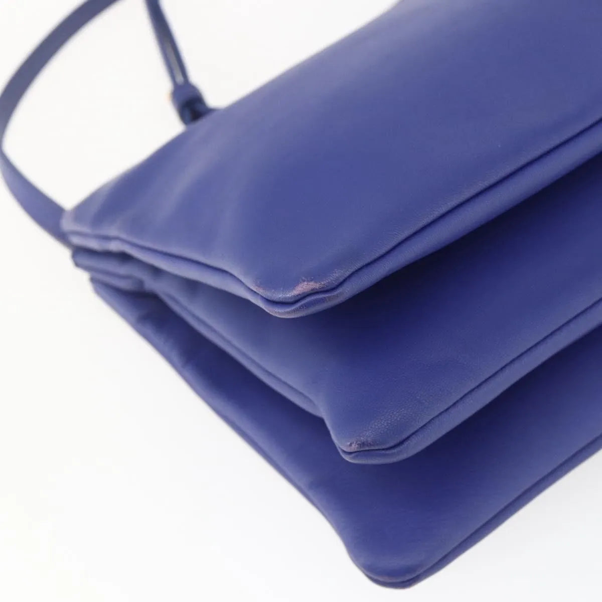 Celine Trio Leather, Blue, Leather, Shoulder Bag
