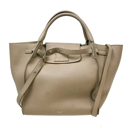 Celine Big Grained Calfskin, Gray, Leather, Handbag