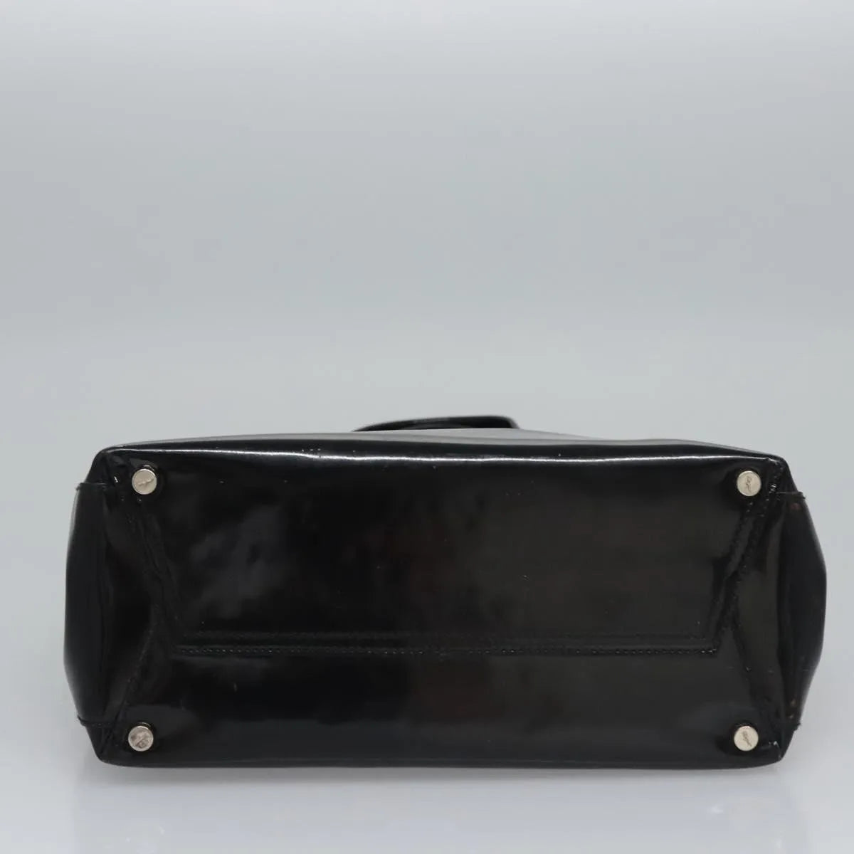 Salvatore Ferragamo Vala Leather, Black, Patent Leather, Handbag