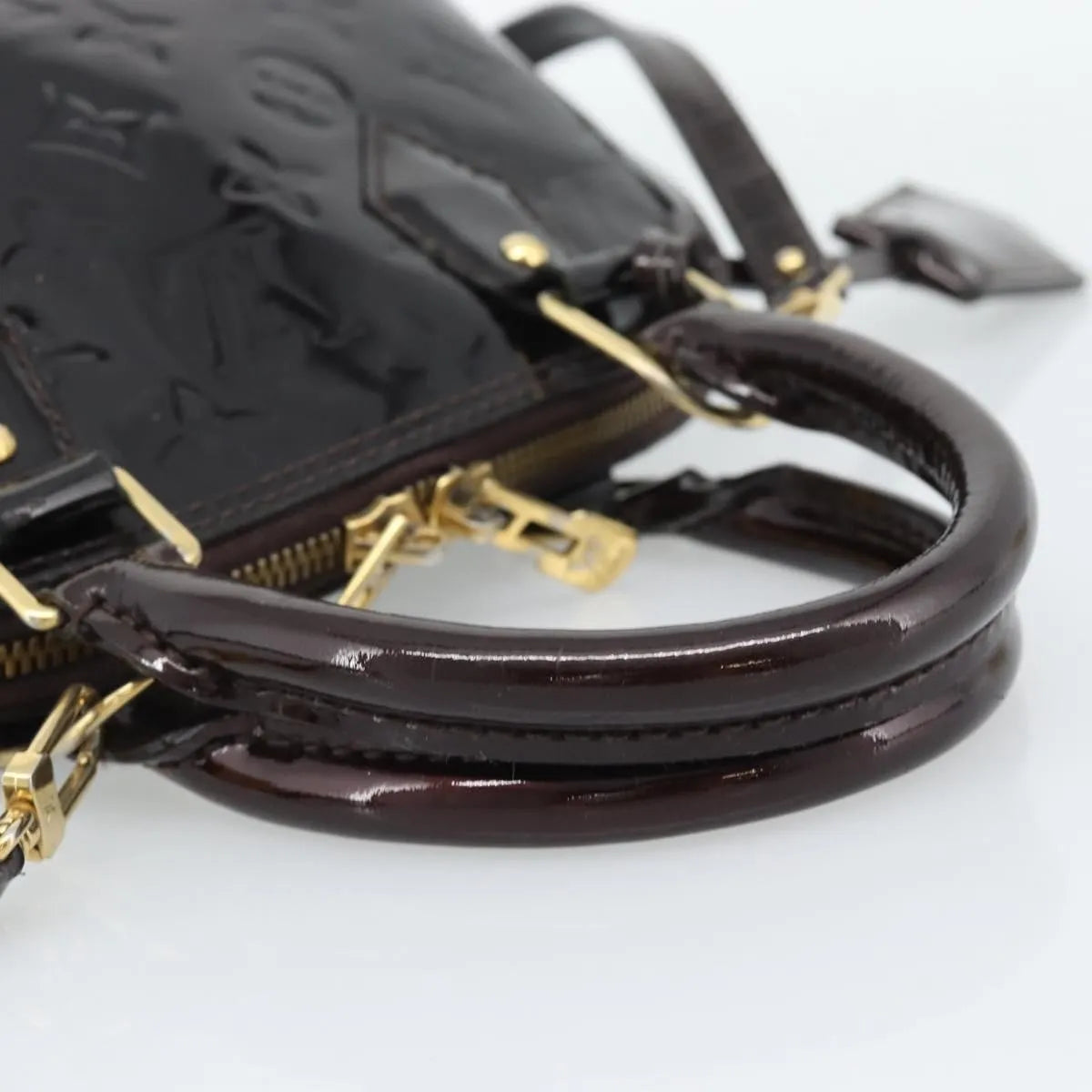 Louis Vuitton Alma Patent Leather, Brown, Patent Leather, Handbag
