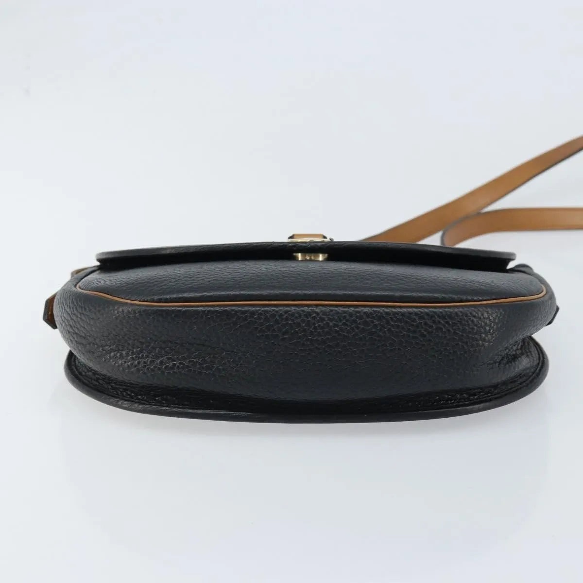Christian Dior Vintage CD Logo Leather, Black, Leather, Shoulder Bag