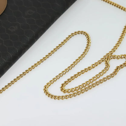 Christian Dior Vintage Honeycomb chain Canvas, Black, Canvas, Shoulder Bag
