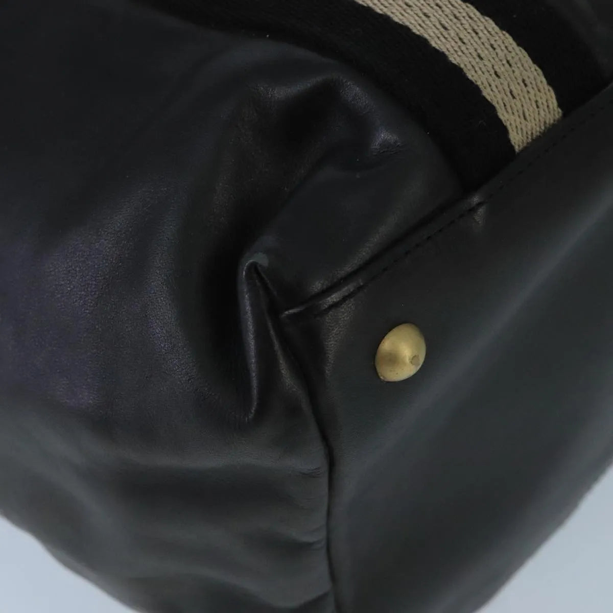 Bally Vintage Leather, Black, Leather, Tote Bag