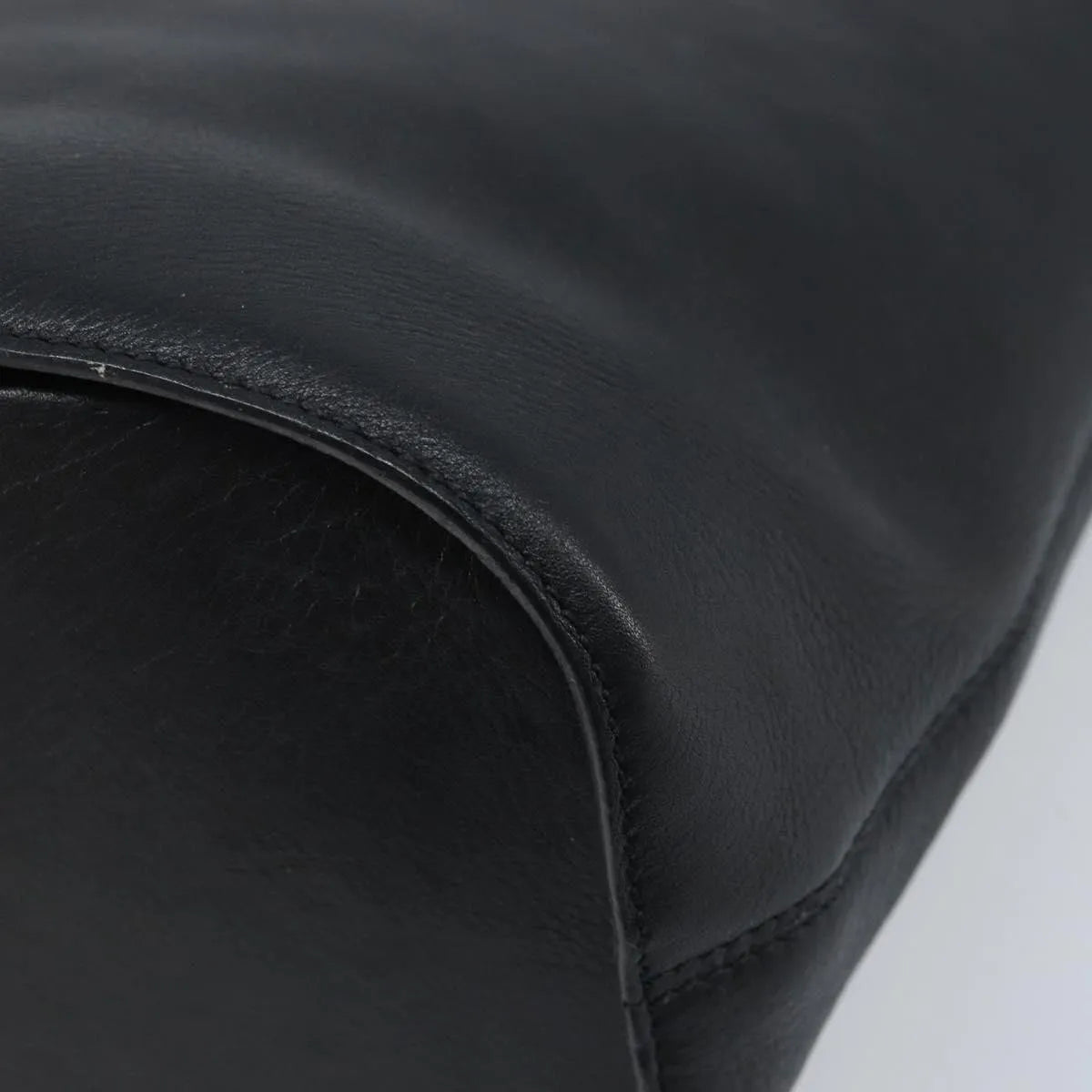 Celine Circle Logo Leather, Black, Leather, Handbag