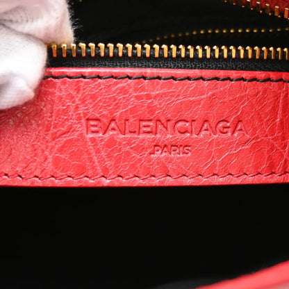 Balenciaga City Classic Studs Leather, Red, Leather, Handbag