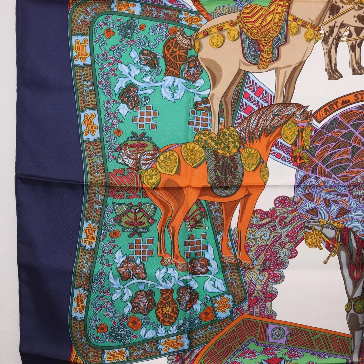 Hermes Carré 90 Silk multicolor, Navy, Silk, Scarf
