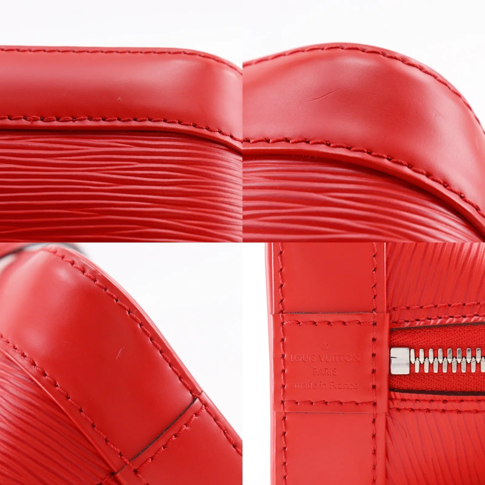 Louis Vuitton Alma Epi Leather, Red, Leather, Handbag