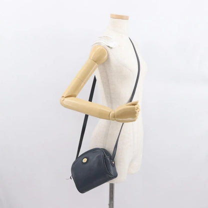 Christian Dior Vintage CD Logo Leather, Navy, Leather, Shoulder Bag