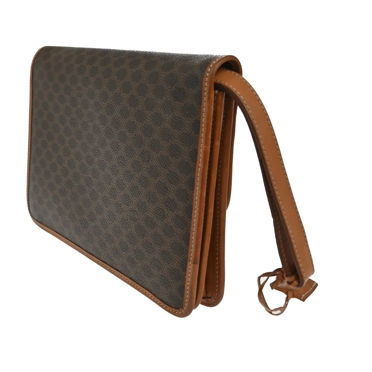 Celine Macadam Pochette Canvas and Leather, Brown, Canvas, Clutch