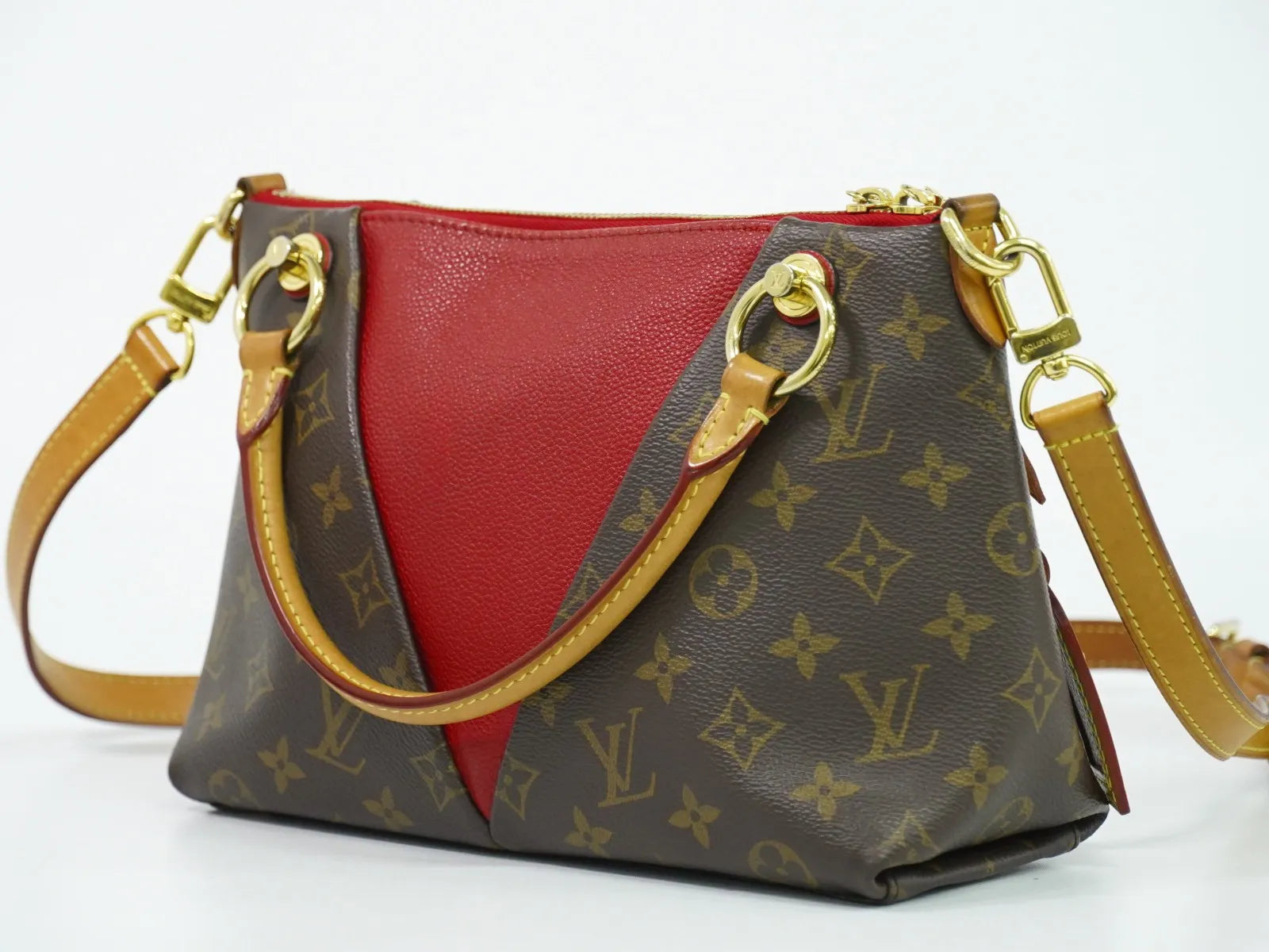 Louis Vuitton V Tote Monogram Canvas and Leather, Brown, Canvas, Handbag