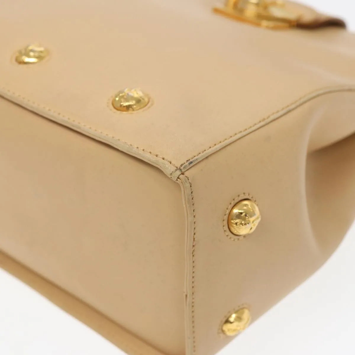 Salvatore Ferragamo Vintage Leather, Beige, Leather, Shoulder Bag
