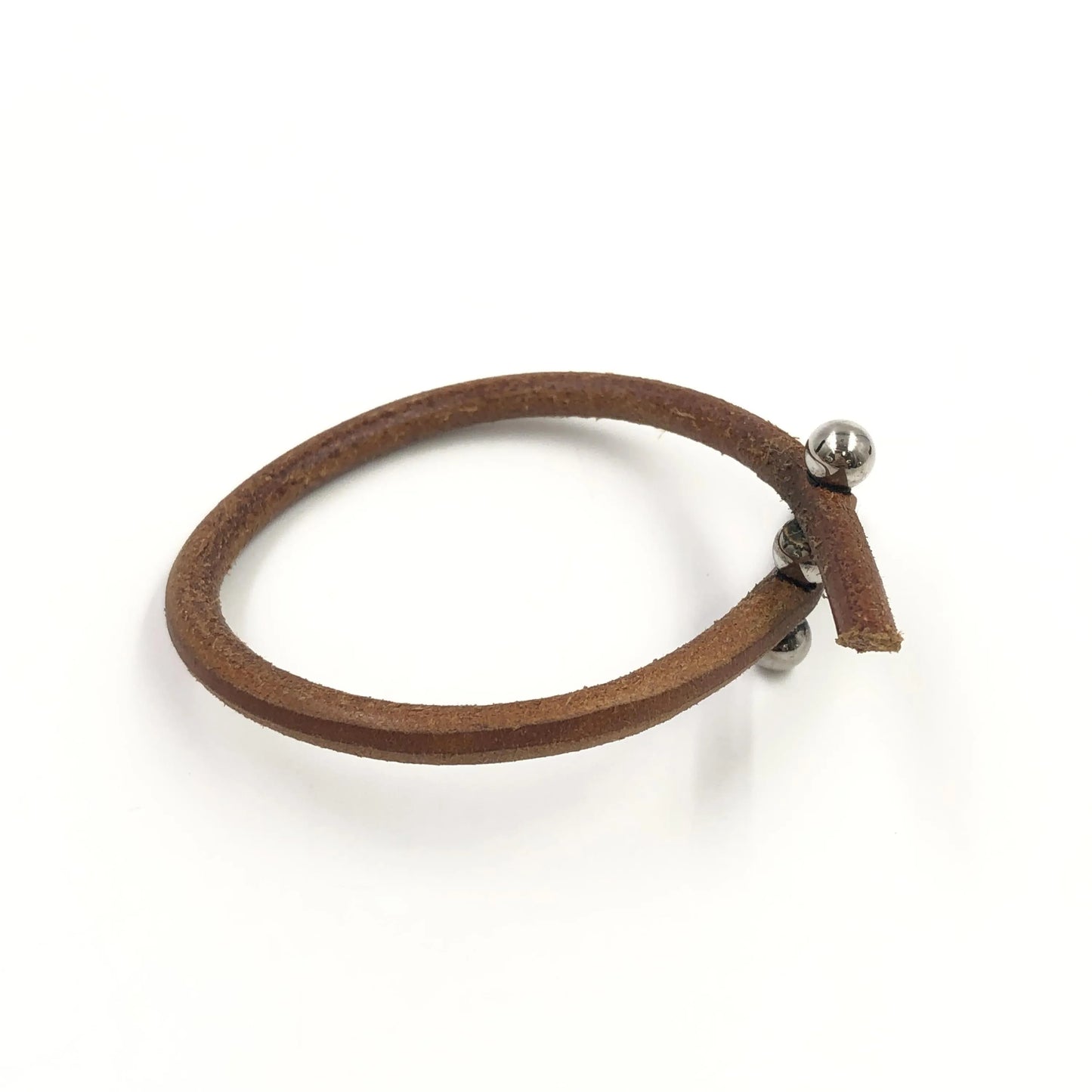 Hermes Lock Bracelet Leather and Metal, Brown, Leather, Bracelet