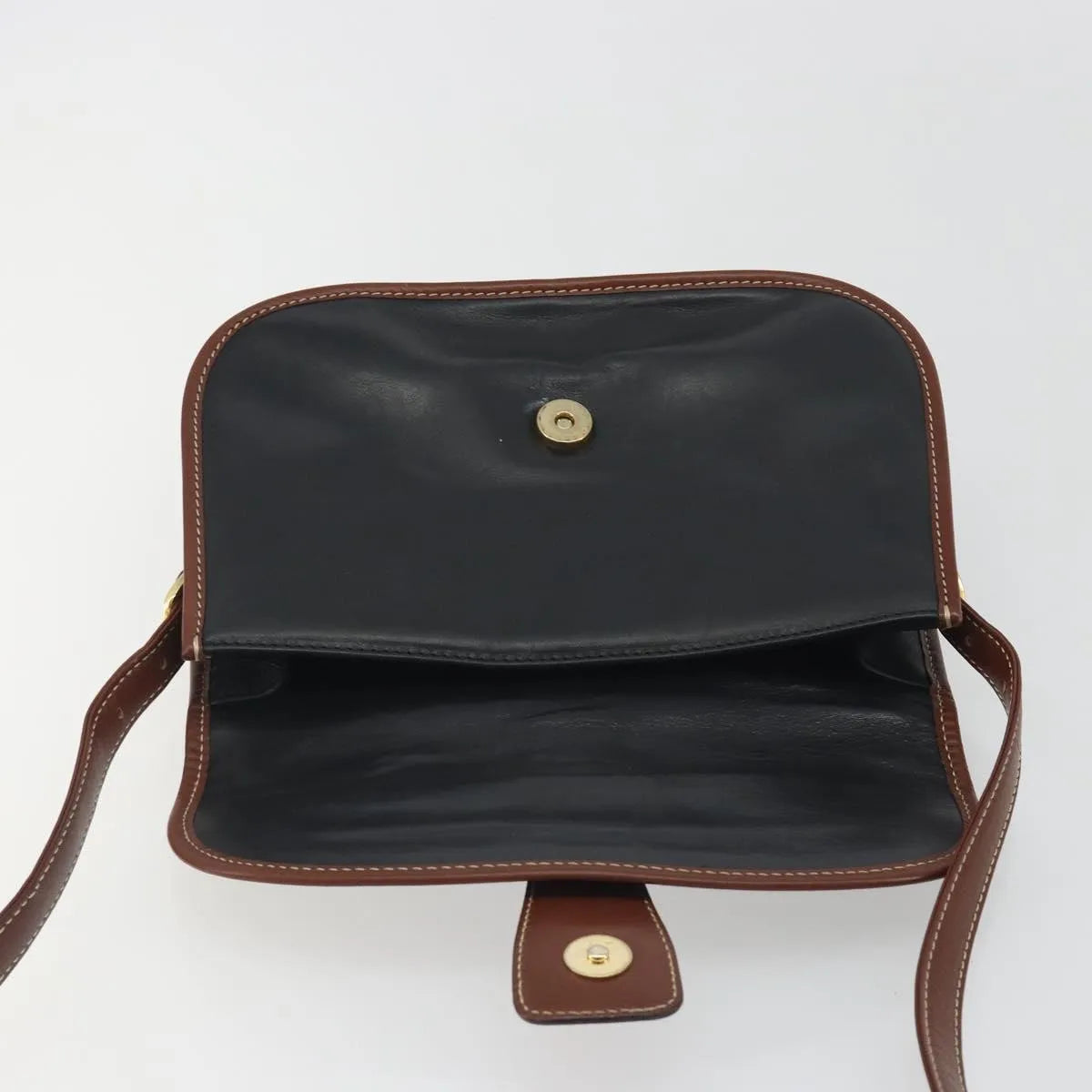 Celine Vintage Flap Leather, Black, Leather, Shoulder Bag