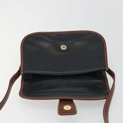 Celine Vintage Flap Leather, Black, Leather, Shoulder Bag
