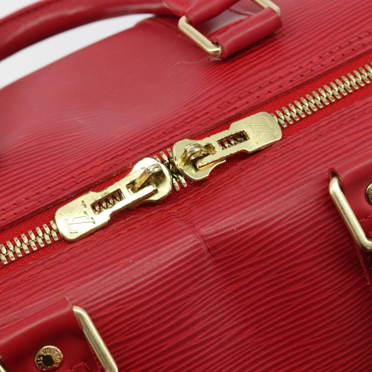 Louis Vuitton Keepall Epi, Red, Leather, Travel Bag
