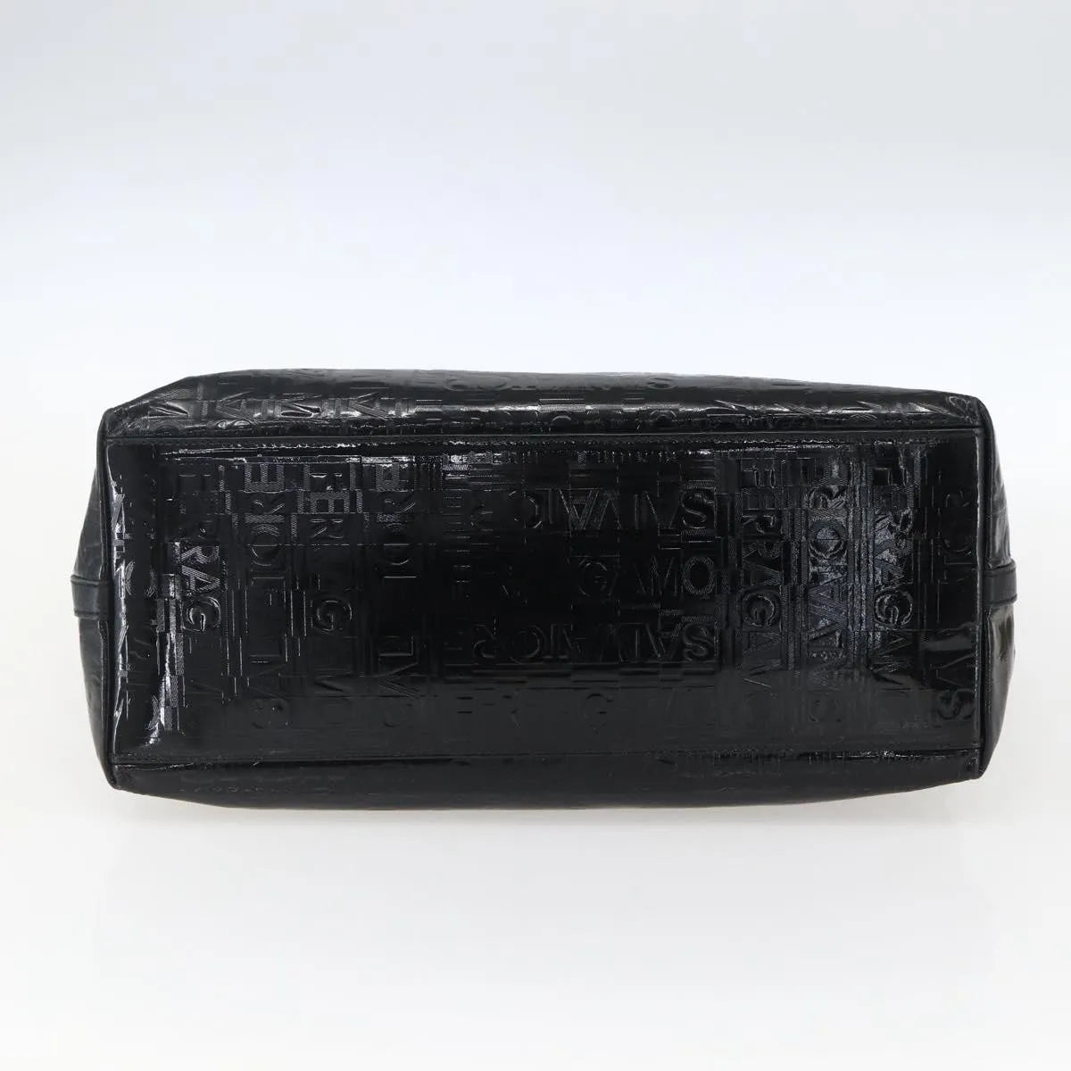 Salvatore Ferragamo Vintage Patent Leather, Black, Patent Leather, Tote Bag