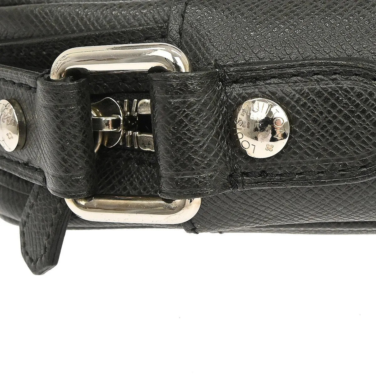 Louis Vuitton Dimitri Messenger Taiga Leather, Black, Leather, Shoulder Bag