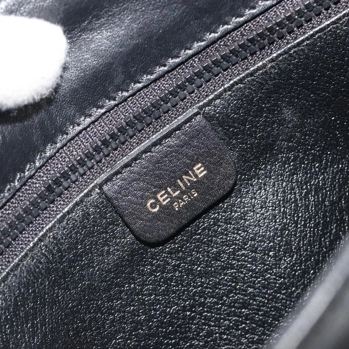 Celine Vintage Flap Leather, Black, Leather, Shoulder Bag