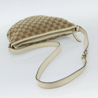 Gucci Britt Half Moon Hobo GG Canvas, Beige, Canvas, Shoulder Bag