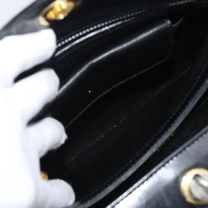 Gucci Vintage Convertible Box Leather, Black, Leather, Handbag